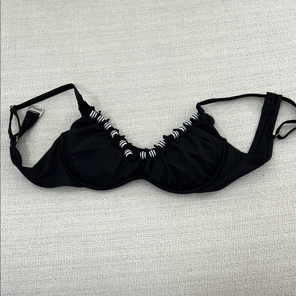 2/$15 Black Bikini Top with Beaded Trim